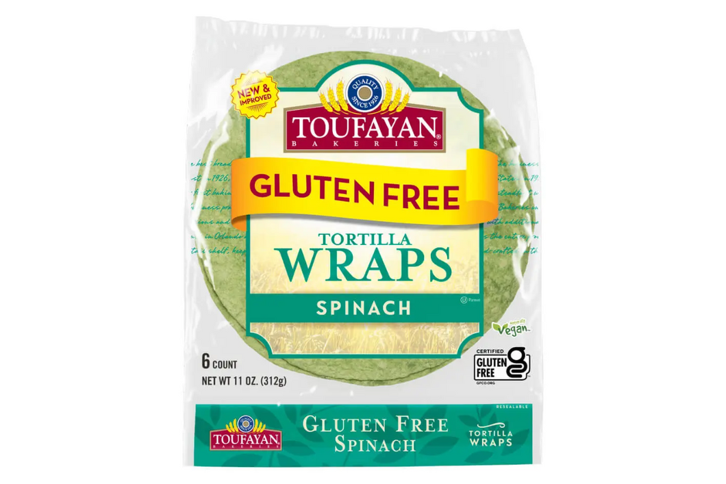 Gluten Free Tortilla Wraps – Spinach